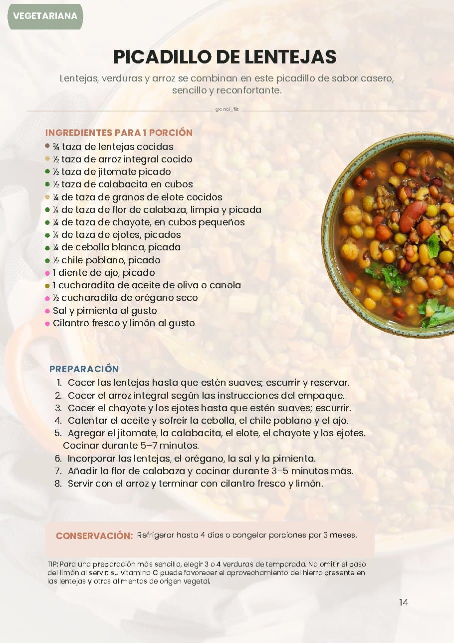 Recetario para SOMP: Una de las 20 recetas